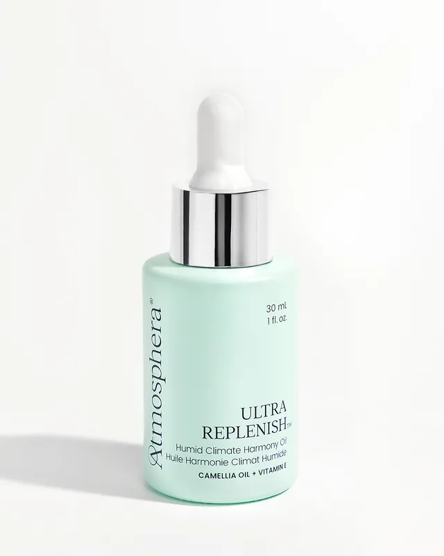 ULTRA REPLENISH™ Humid/Coastal Facial Oil, a 30 mL dropper bottle, on a white studio backdrop.